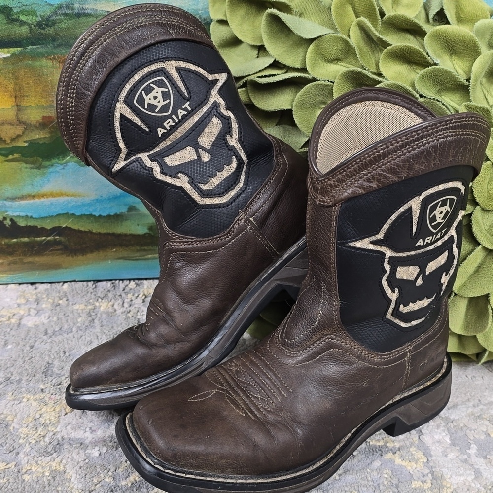 Ariat Boots Youth Sz 2 Workhog XT Vented Bold Wiggle Room Leather - Picture 3 of 16